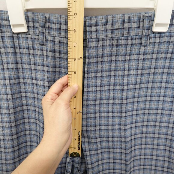VTG NWT 60S/70S Sears Roebuck Co. 36x30 Mens Dress Pants Blue Plaid Disco Flare - Picture 8 of 13